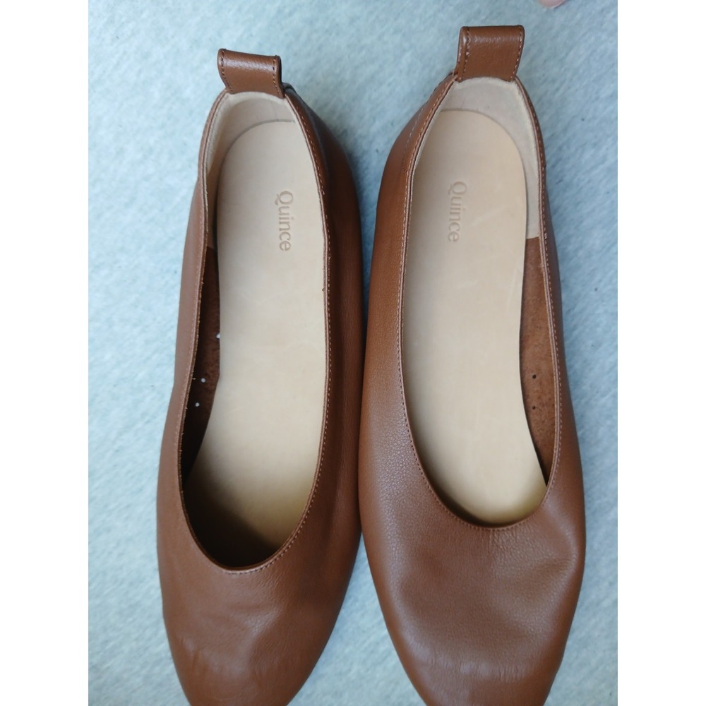 Quince Shoes 10.5 Italian Leather Glove Flat Ballet Preppy Slip Comfort Minimali - Picture 11 of 11
